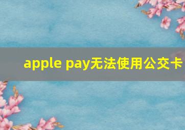 apple pay无法使用公交卡